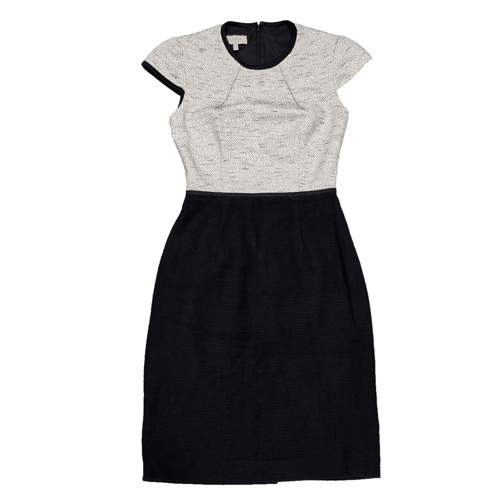 Hobbs Black And White Tweed office work Sheath Dress Size 2 A003342